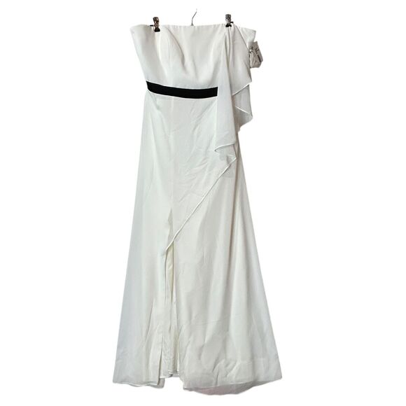 Social Bridesmaids Strapless NU-Georgette Dress Ivory 8174BL Women's 16 NWT - Picture 2 of 10